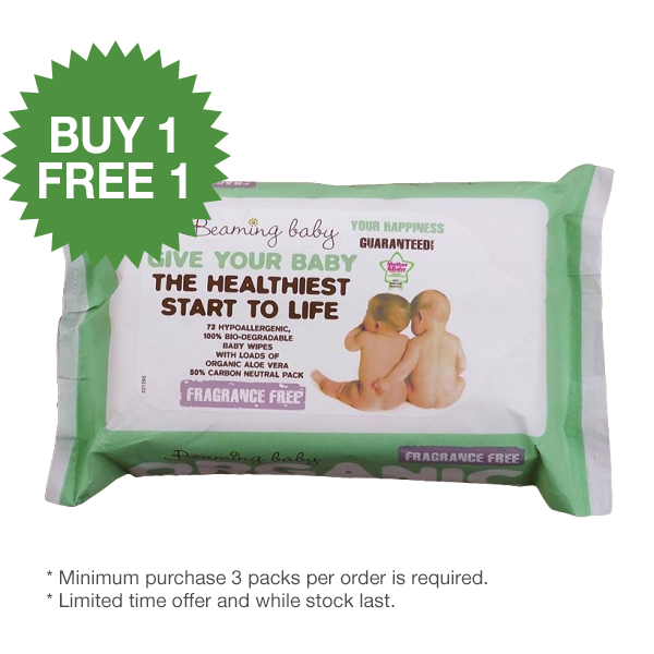 Beaming Baby Certified Organic Baby Wipes Fragrance FREE